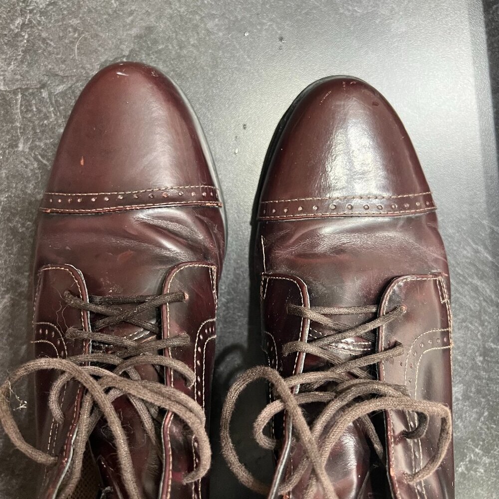 Ariat Burgundy Leather Ankle Boot Lace Up Women 8.5 Equestrian Riding Style Y2K - Picture 2 of 11